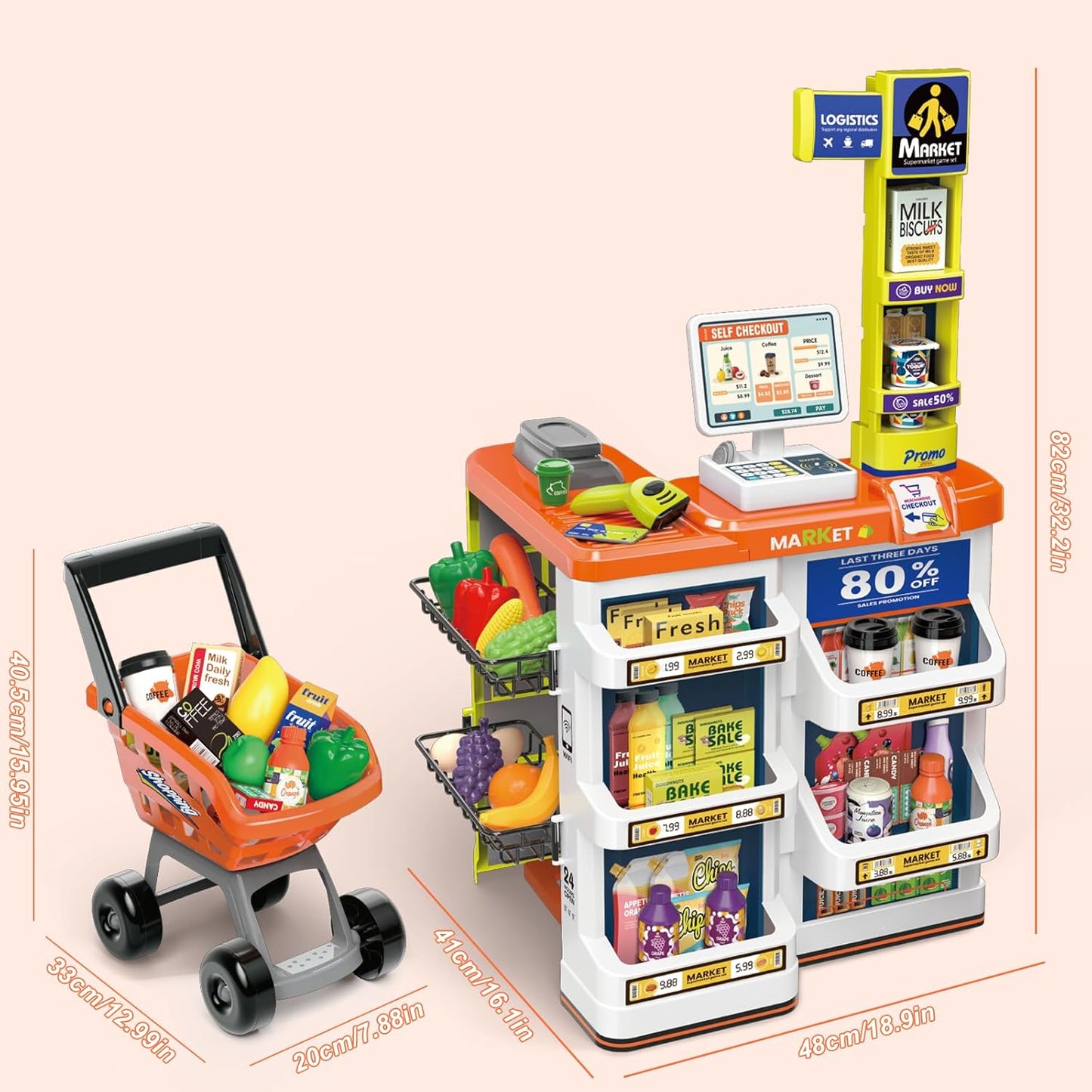 Supermarket Play Set for Kids
