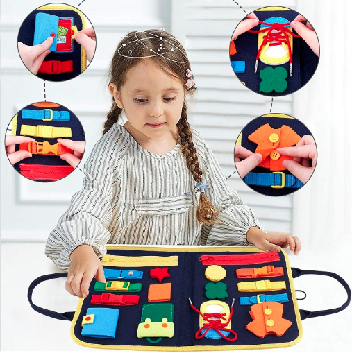 New Busy Book Children's Busy Board Dressing And Buttoning Learning Baby Early Education Preschool Sensory Learning Toy
