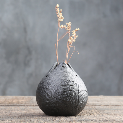 Stoneware Zen Chinese Flower Arrangement Vase