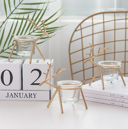 Wrought Iron Fawn Candle Holder